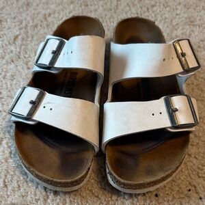 Birkenstock White Double Buckle Sandals